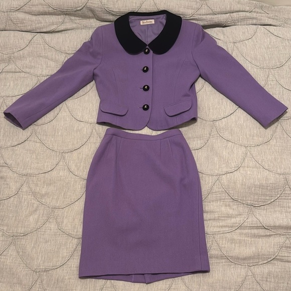Vintage Women's Two Piece Set Purple Jacket and Skirt Size XS - Picture 12 of 12